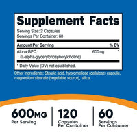 Nutricost Alpha GPC Supplement 600mg, 120 Capsules, 300mg Per Capsule EasyOptionXY LLC