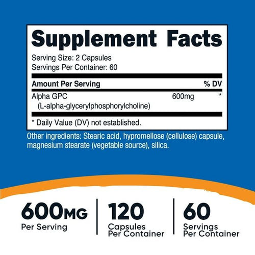 Nutricost Alpha GPC Supplement 600mg, 120 Capsules, 300mg Per Capsule EasyOptionXY LLC