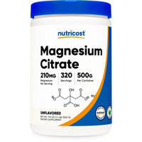 Nutricost Magnesium Citrate Powder (500 Grams) Unflavored - Gluten Free Supplement EasyOptionXY LLC