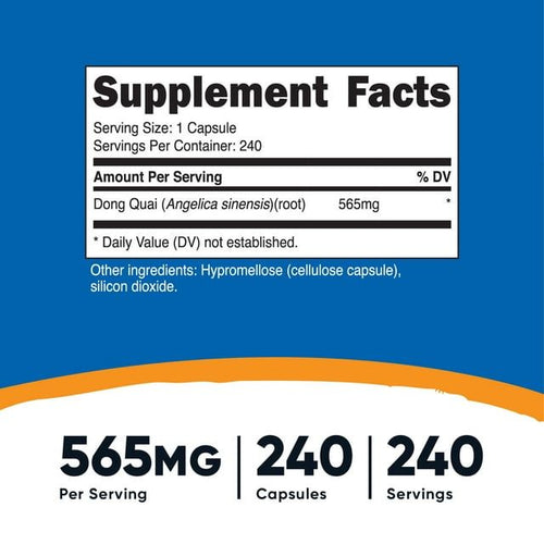Nutricost Dong Quai 565mg, 240 Capsules (Angelica Sinensis) Supplement EasyOptionXY LLC