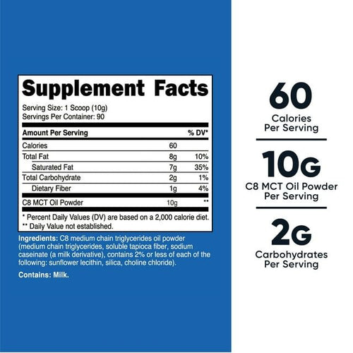 Nutricost C8 MCT Oil Powder 2LBS (32oz) Metabolize Supplement EasyOptionXY LLC