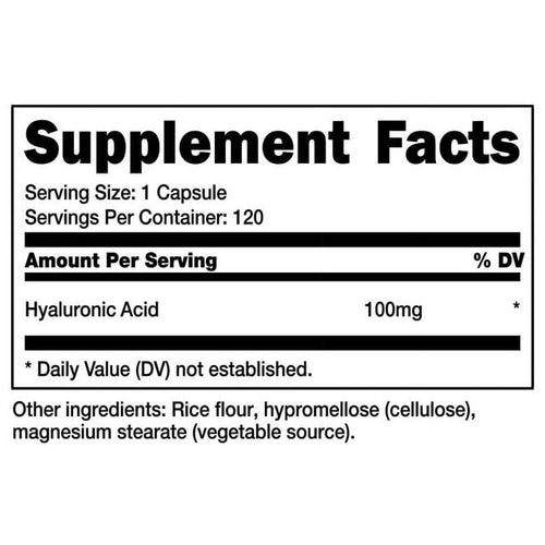 Nutricost Hyaluronic Acid Capsules 100mg Per Serving (120 Veggie Capsules), Supplement EasyOptionXY LLC