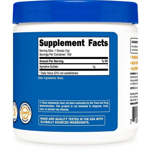 Nutricost Agmatine Powder 100 Grams - 100 Servings (Agmatine Sulfate) Supplement EasyOptionXY LLC