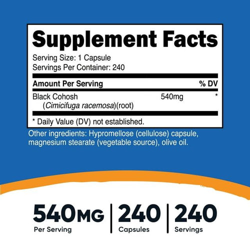 Nutricost Black Cohosh 540mg, 240 Capsules - Non-GMO, Gluten Free Supplement EasyOptionXY LLC