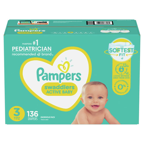Pampers Swaddlers Diapers Enormous Pack Size 3, 136 Count EasyOptionXY LLC