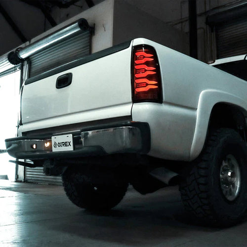 AlphaRex 99-06 Chevrolet Silverado Sierra LUXX-Series LED Tail Lights Alpha-Black OffRoadUSA.com