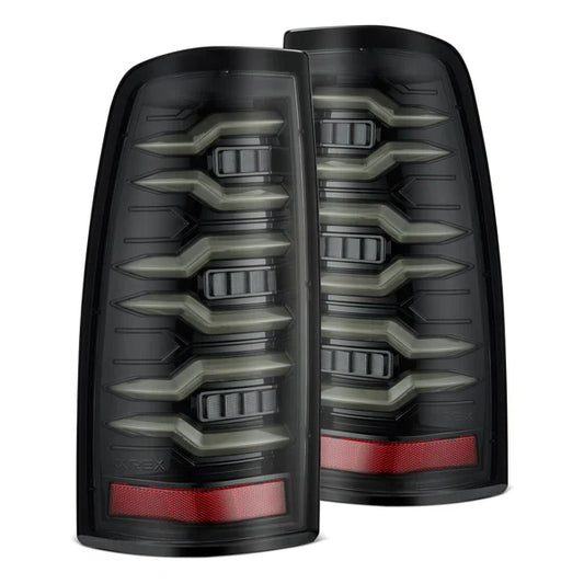 AlphaRex 99-06 Chevrolet Silverado Sierra LUXX-Series LED Tail Lights Alpha-Black