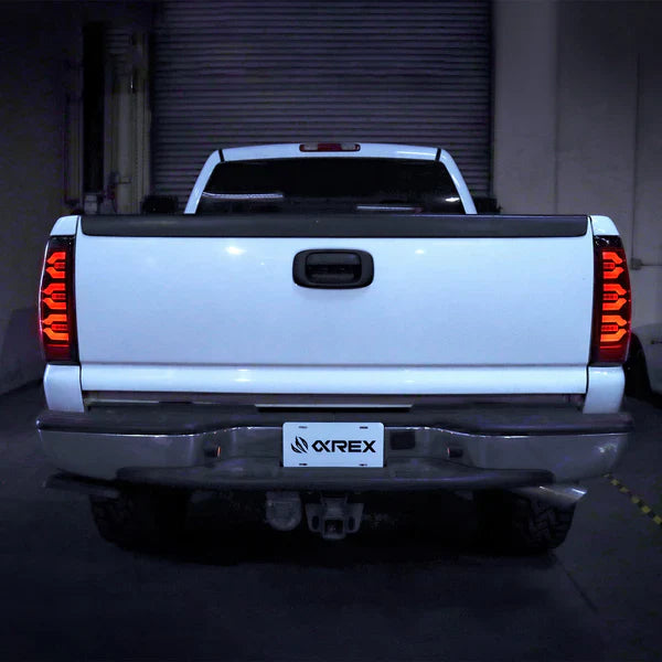 AlphaRex 99-06 Chevrolet Silverado Sierra LUXX-Series LED Tail Lights Alpha-Black