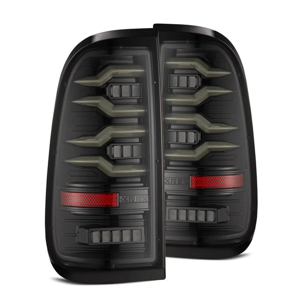 AlphaRex 99-16 Ford Super Duty / 97-03 F150 LUXX-Series LED Tail Lights Alpha-Black OffRoadUSA.com