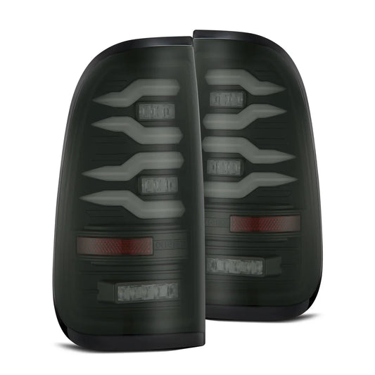 AlphaRex 99-16 Ford Super Duty / 97-03 F150 LUXX-Series LED Tail Lights Black