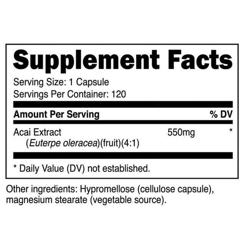 Nutricost Acai Extract 550mg, 120 Vegetarian Capsules (Euterpe Oleracea) - Non-GMO Supplement EasyOptionXY LLC