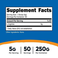 Nutricost L-Arginine Powder (250 Grams) - 5000mg Per Serving; 50 Servings, Health Supplement EasyOptionXY LLC