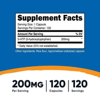 5-HTP, 200 mg, 120 Capsules, Nutricost EasyOptionXY LLC