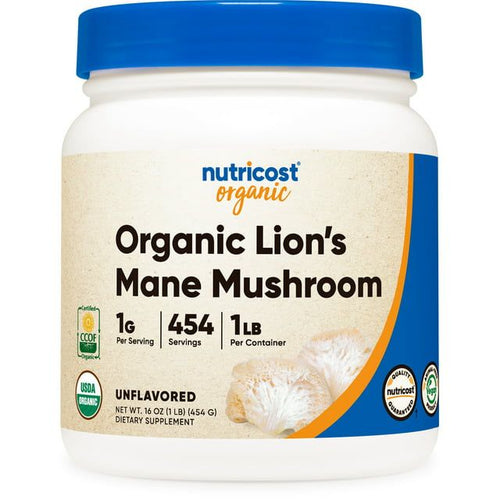 Nutricost Organic Lion's Mane Mushroom Powder (1 lb) Supplement, 454 Servings EasyOptionXY LLC