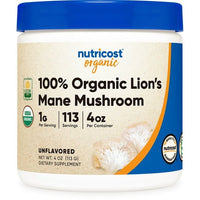 Nutricost Organic Lion's Mane Mushroom Powder (4oz) - Certified USDA Organic Supplement EasyOptionXY LLC