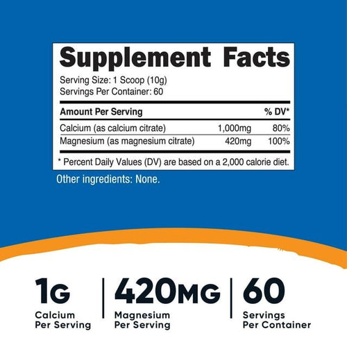 Nutricost Calcium Magnesium Citrate Powder 60 Servings - Bone Support Supplement EasyOptionXY LLC
