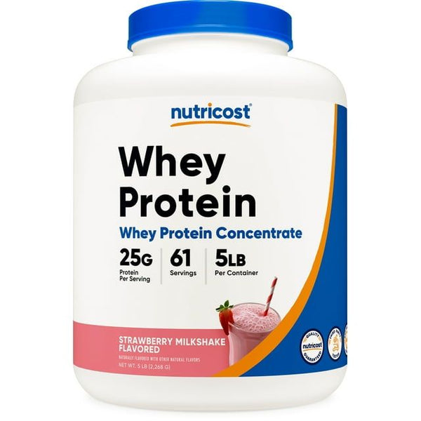 Nutricost Whey Protein Concentrate (Strawberry Milkshake) 5LBS - Protein Supplement EasyOptionXY LLC