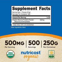 Nutricost Organic Mucuna Pruriens Powder Supplement (250 Grams) EasyOptionXY LLC