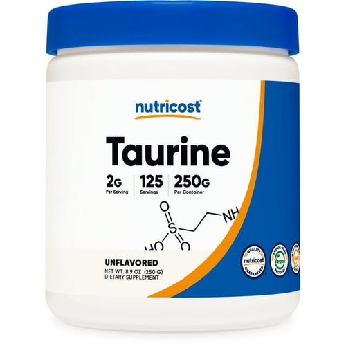 Nutricost Taurine Supplement Powder 250 Grams - 125 Servings, 2000mg Per Serving EasyOptionXY LLC