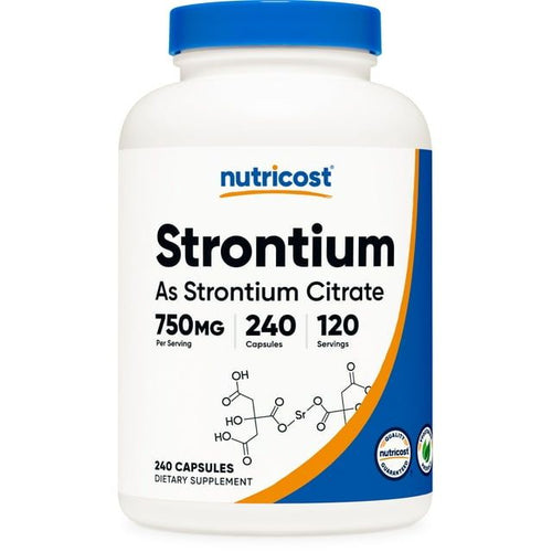 Nutricost Strontium Capsules 750mg, 240 Capsules - Vegetarian, Non-GMO, Gluten Free Supplement EasyOptionXY LLC