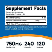 Nutricost Strontium Capsules 750mg, 240 Capsules - Vegetarian, Non-GMO, Gluten Free Supplement EasyOptionXY LLC