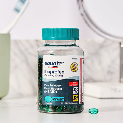 Equate Ibuprofen Mini Softgel Capsules; 200 mg; 300 Count EasyOptionXY LLC