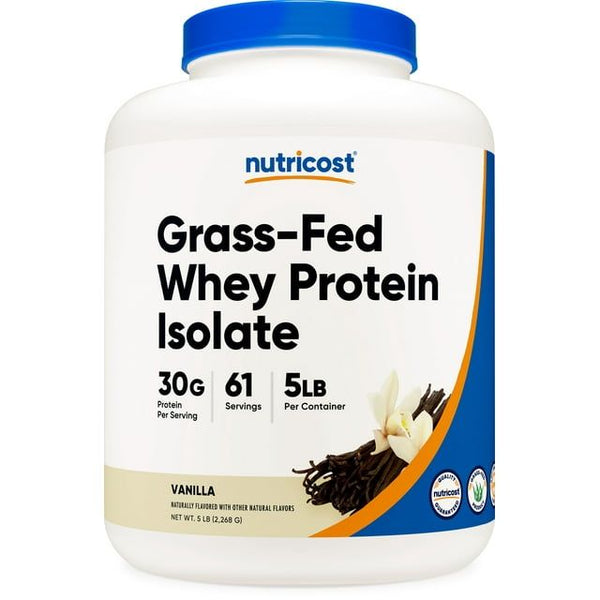 Nutricost Grass-Fed Whey Protein Isolate Powder (Vanilla) 5LBS - Non-GMO, Gluten Free EasyOptionXY LLC