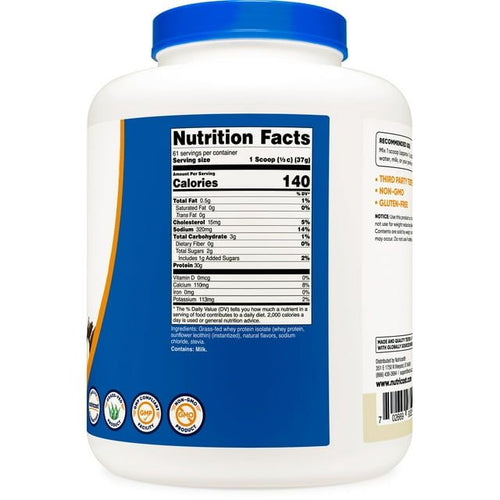 Nutricost Grass-Fed Whey Protein Isolate Powder (Vanilla) 5LBS - Non-GMO, Gluten Free EasyOptionXY LLC