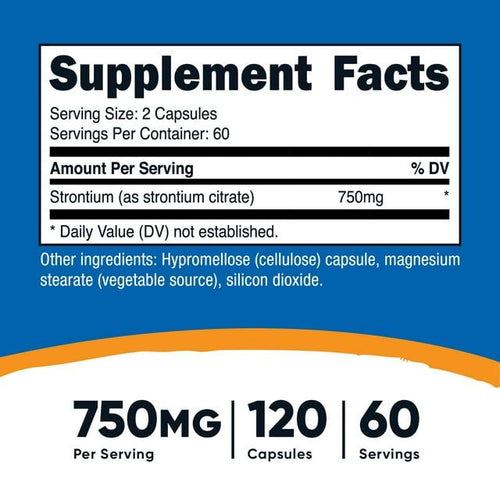 Nutricost Strontium Capsules 750mg, 120 Capsules, Supplement EasyOptionXY LLC