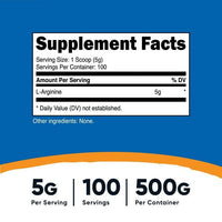 Nutricost L-Arginine Supplement Powder 500 Grams - 5g Per Serving, 100 Servings EasyOptionXY LLC