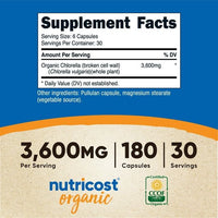Nutricost Chlorella 3600 mg, 180 Capsules, 30 Servings - Made with Organic Chlorella, Supplement EasyOptionXY LLC