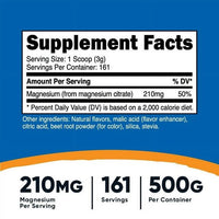 Nutricost Magnesium Citrate Supplement Powder (Fruit Punch, 500 Grams) EasyOptionXY LLC