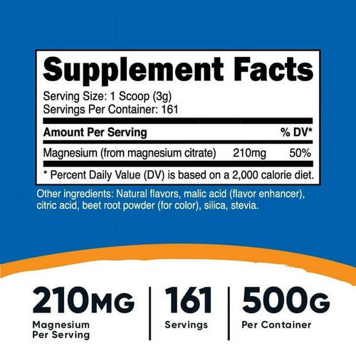 Nutricost Magnesium Citrate Supplement Powder (Fruit Punch, 500 Grams) EasyOptionXY LLC