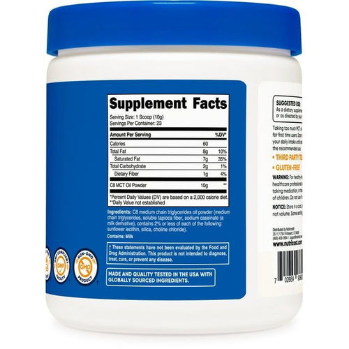 Nutricost C8 MCT Oil Powder .5LB - 95% C8 MCT Oil Powder Supplement EasyOptionXY LLC
