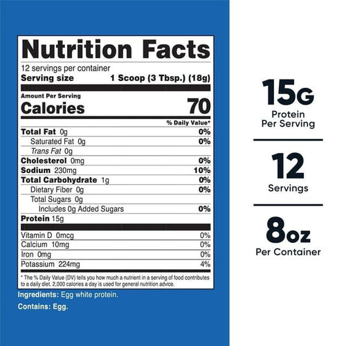 Nutricost Egg White Protein Powder 8oz (Unflavored) - Non-GMO, Gluten Free Supplement EasyOptionXY LLC