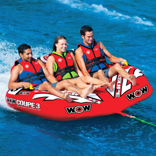 WOW Sports 3 Person Coupe Cockpit Towable Water Tube For Pool and Lake (15-1040)