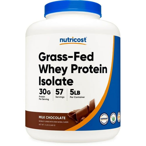 Nutricost Grass-Fed Whey Protein Isolate Powder (Chocolate) 5LBS - Non-GMO EasyOptionXY LLC