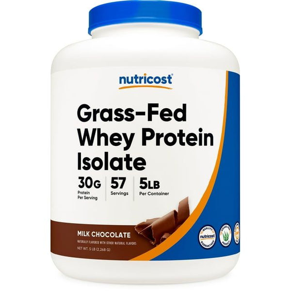 Nutricost Grass-Fed Whey Protein Isolate Powder (Chocolate) 5LBS - Non-GMO EasyOptionXY LLC