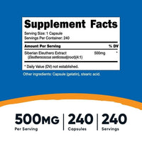 Nutricost Siberian Eleuthero 500mg, 240 Capsules - Gluten Free & Non-GMO Supplement EasyOptionXY LLC