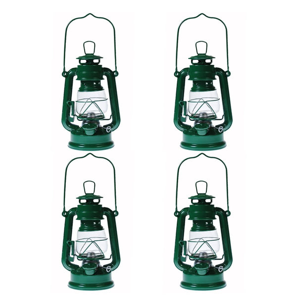 Lot of 4 - Hurricane Kerosene Oil Lantern Emergency Hanging Light Lamp - Green - 8 Inch EasyOptionXY LLC
