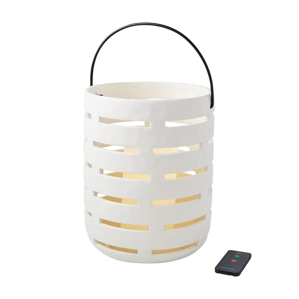 Better Homes & Gardens Large Delicate Ivory Battery Operated Outdoor Ceramic Lantern with Removable LED Candle by Dave & Jenny Marrs EasyOptionXY LLC
