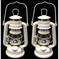 Lot of 2 - 8 Inch White Hurricane Kerosene Oil Lantern Hanging Light / Lamp EasyOptionXY LLC