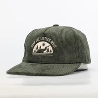 Green Rivers corduroy SnapBack hat for toddlers and youth Keep the Littles Wild