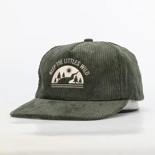 Green Rivers corduroy SnapBack hat for toddlers and youth Keep the Littles Wild