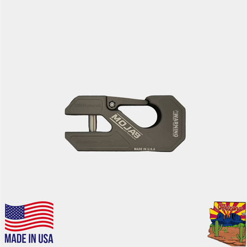 Aluminum winch shackle, closed latch (LIFE TIME WARRANTY*) MOJAB OFFROAD