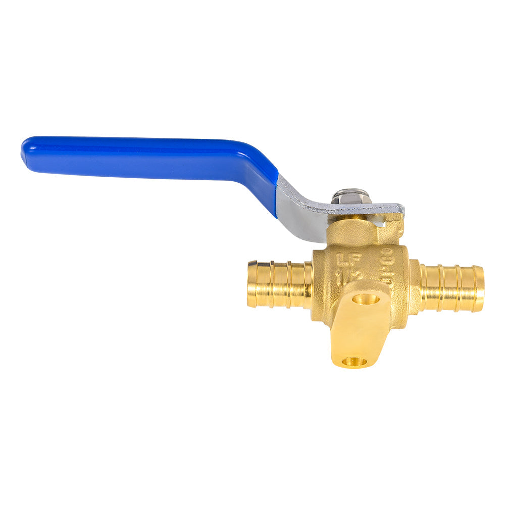 10 Pcs 1/2" PEX Crimp Drop Ear Ball Valve, Blue (Lead Free)