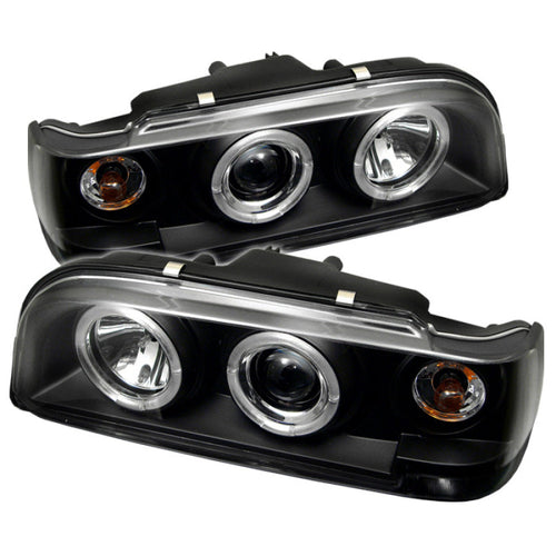 Spyder Volvo 850 93-97 Projector Headlights LED Halo Black High H1 Low H1 PRO-YD-VO85092-HL-BK OffRoadUSA.com