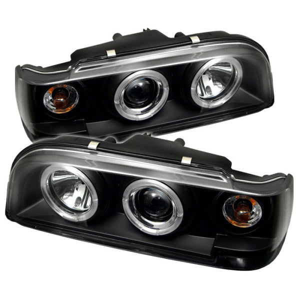 Spyder Volvo 850 93-97 Projector Headlights LED Halo Black High H1 Low H1 PRO-YD-VO85092-HL-BK OffRoadUSA.com