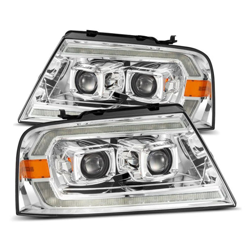 AlphaRex 04-08 Ford F150 / 06-08 Lincoln Mark LT LUXX-Series LED Projector Headlights Chrome OffRoadUSA.com