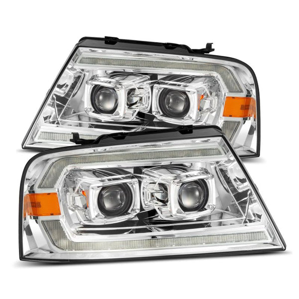 AlphaRex 04-08 Ford F150 / 06-08 Lincoln Mark LT LUXX-Series LED Projector Headlights Chrome OffRoadUSA.com